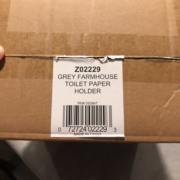 Grey Farmhouse Toilet Paper Holder with Shelf - Picture 4 of 4